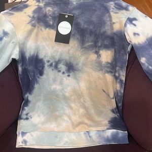5th & Ryder Hoodie Tie Dye Sweatshirt Size Kids Large Unisex Blue and Ivory NEW